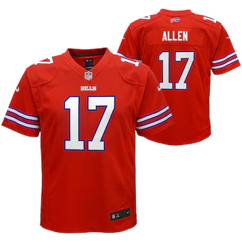 youth nike josh allen red buffalo bills 2nd alternate playe